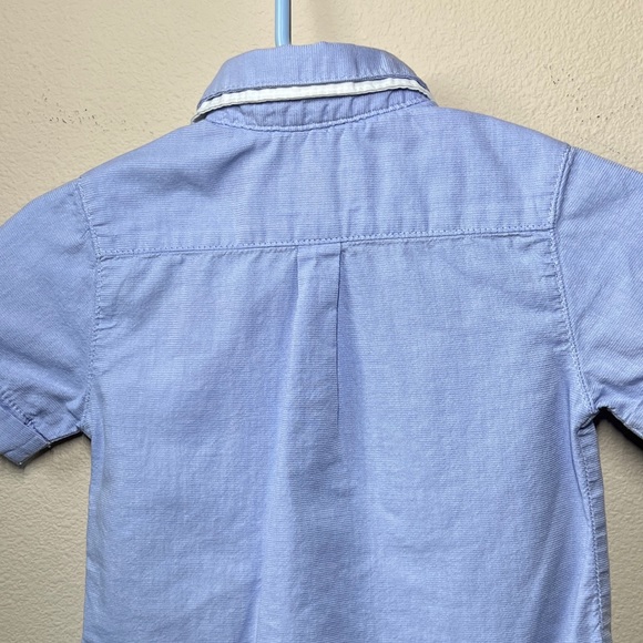 La Compagnie Des Petits Baby Boy Blue Button Up Shirt Double Collar Size 6 Mos - Picture 6 of 11